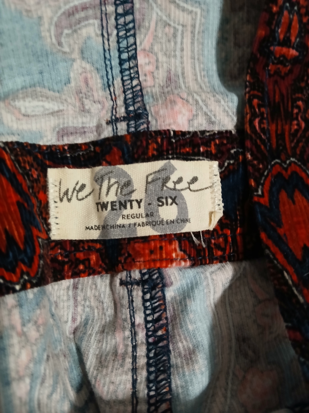 We The Free Navy and Rust Paisley Overalls - Picture 3 of 3